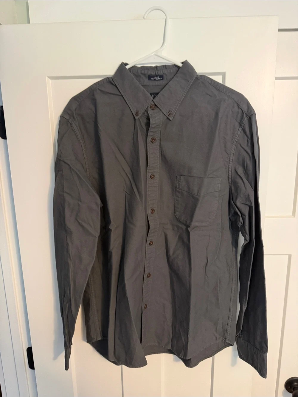 J. Crew Men's Button-Down Shirt in Charcoal